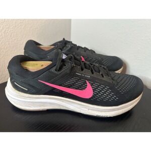 Nike Air Zoom Structure 24 Women's Size 10 Black Pink‎ Athletic Running Shoes